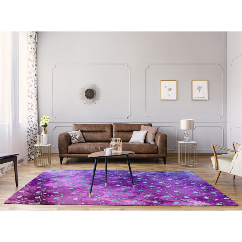 Chenille Polka Dots Indoor Rug, Rectangle 9' x 12'