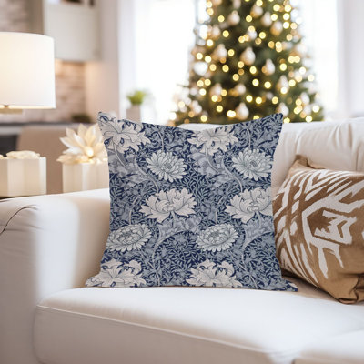 Damask and Floral Pillow Cover