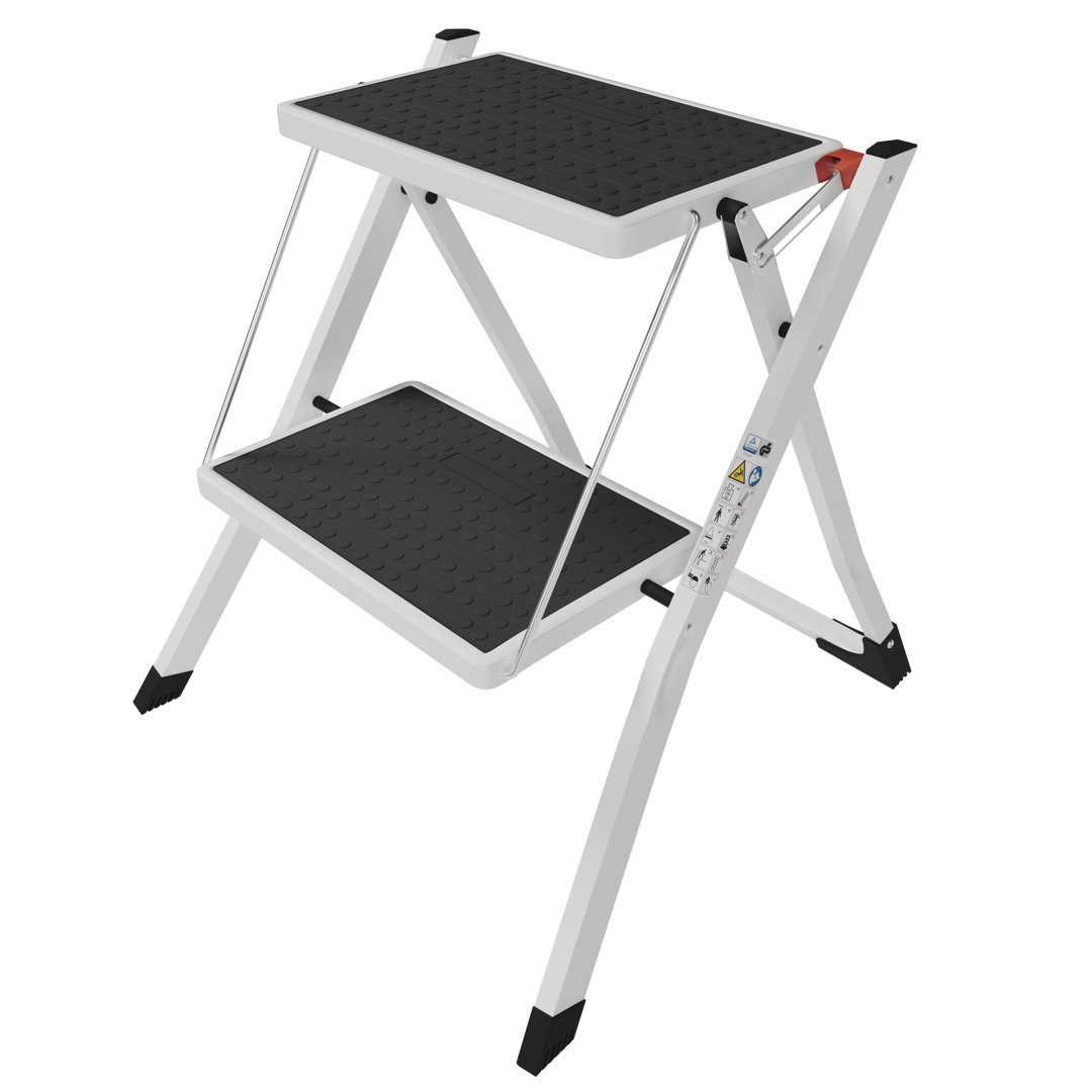 2 - Step Steel Lightweight Folding Small Step Ladder