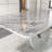 Contemporary 7-Piece Faux Marble Dining Set with Upholstered Cantilever Chairs-816305820-816305822