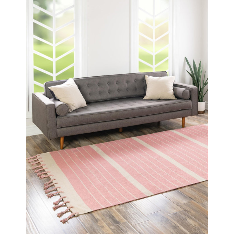 Yellville Cotton Striped Indoor Rug, Rectangle 9' x 12'