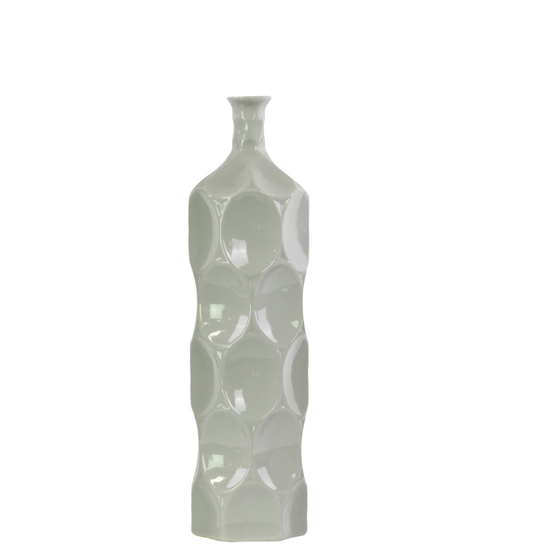 Vase de table 17,75 po Eaglin, H 22 po x l 5,5 po x p 5,5 po, Gris
