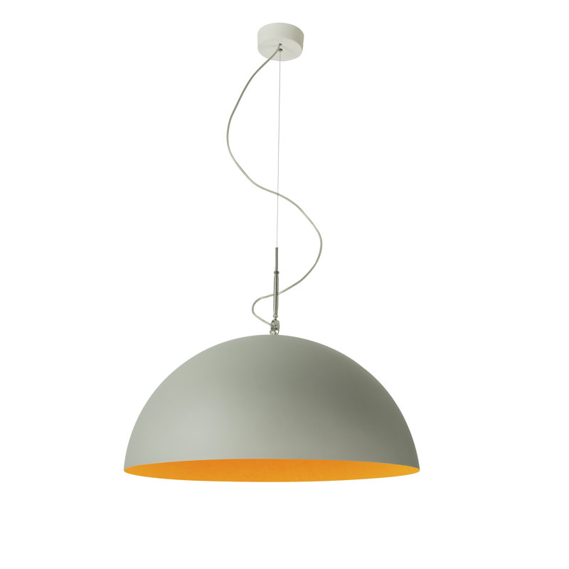 2 - Light Dome Pendant, Grey/Orange, Cement