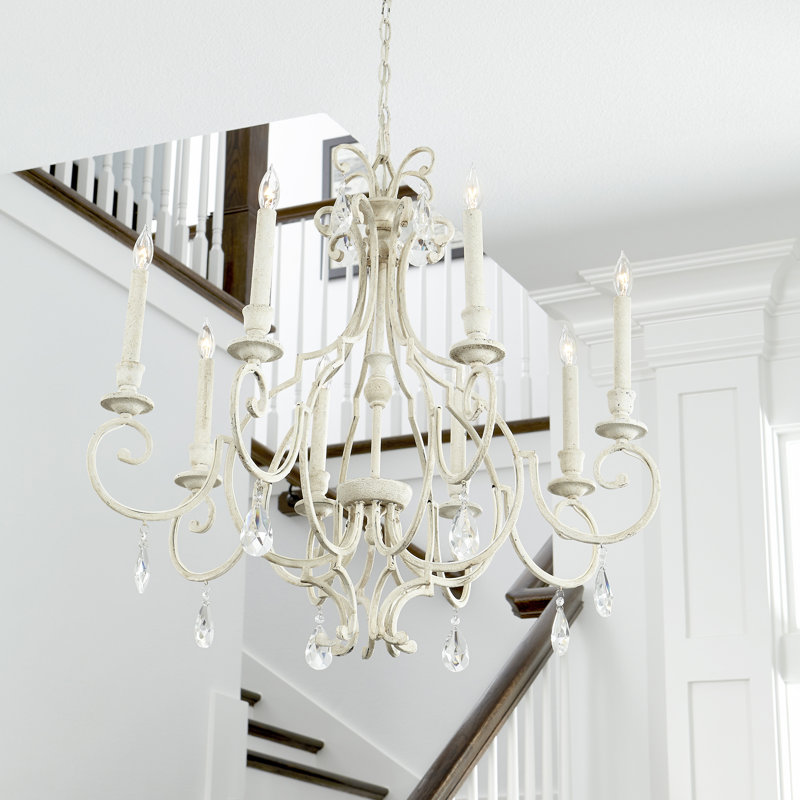 Richason 8 - Light Empire Chandelier, Aged Silver Leaf