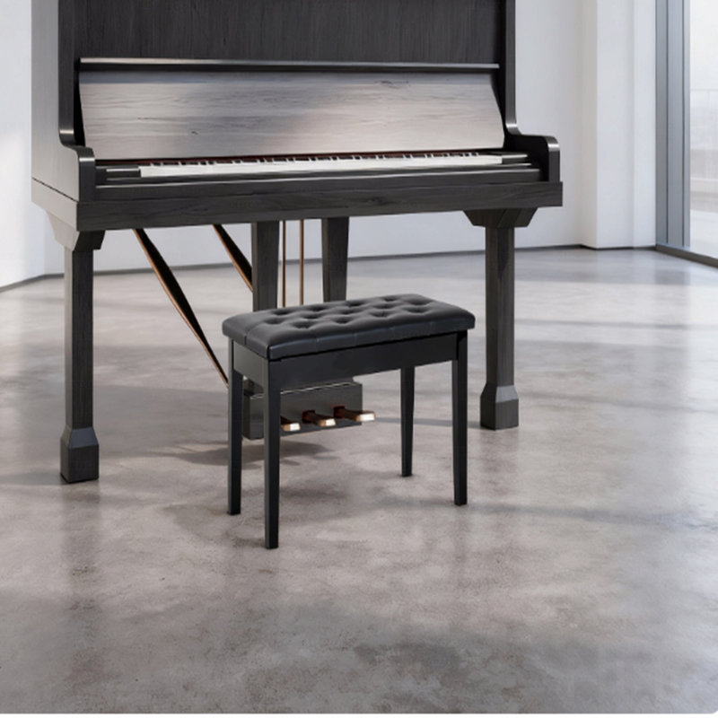 Banc de piano, banc de piano, fauteuil de piano en duo, Noir, Noir