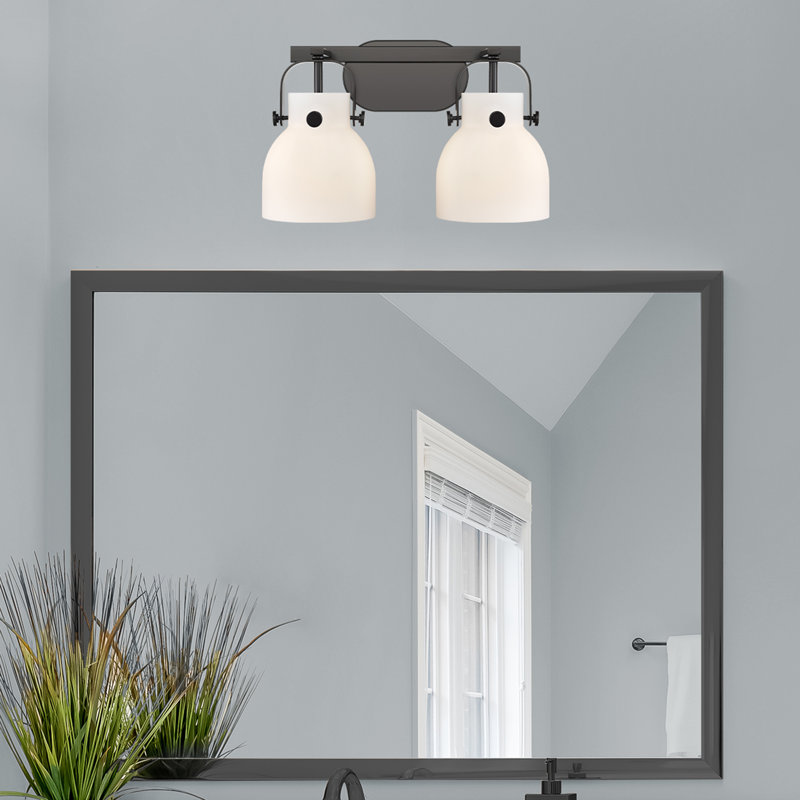 Éclairage pour meuble-lavabo mural 6 po Skycrest, Blanc, Noir mat, Deux lumières