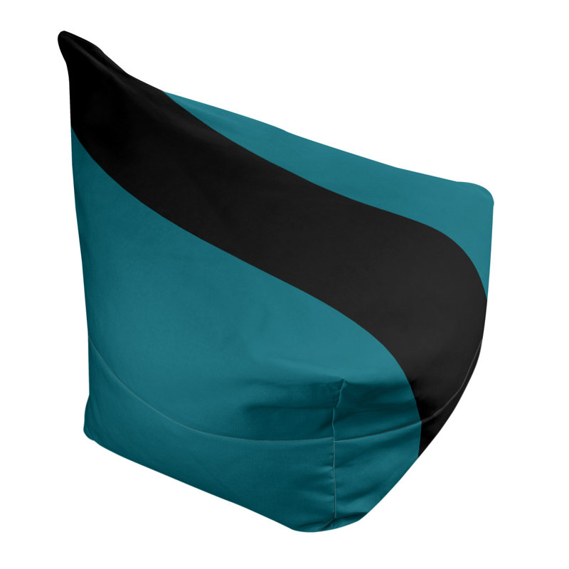 Bean Bag Cover, 30" H x 27" W x 2" D, Deep Pacific Teal/Black