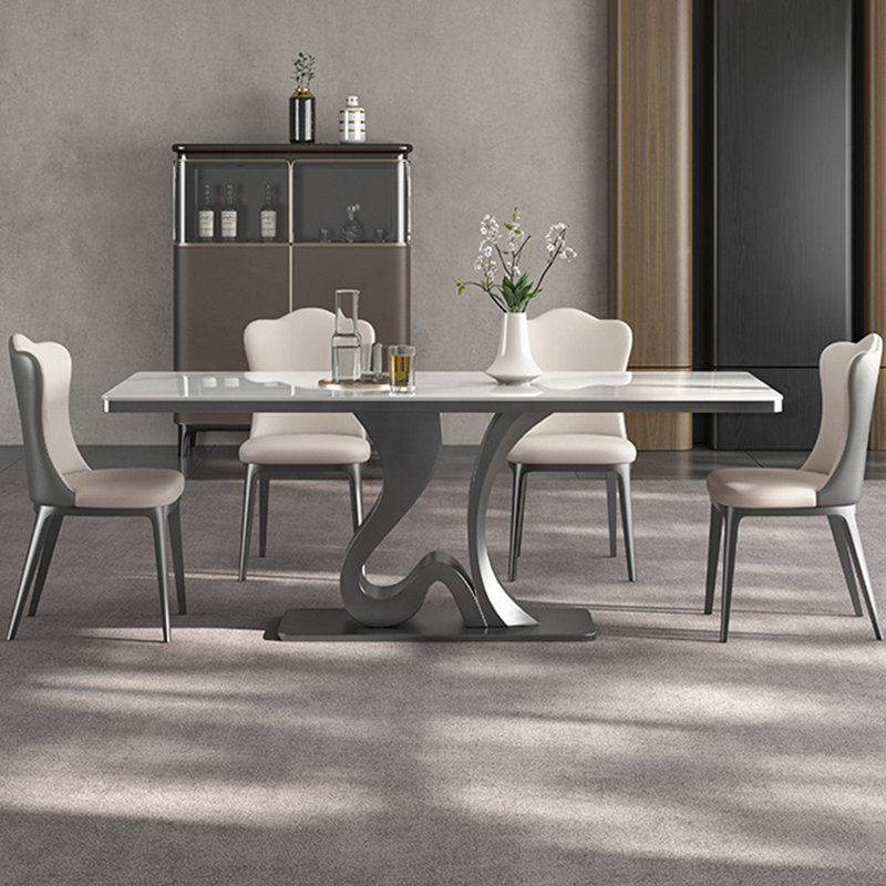 Simple light luxury rectangular dining table sets, 29.5"H x 63"L x 33.5"W