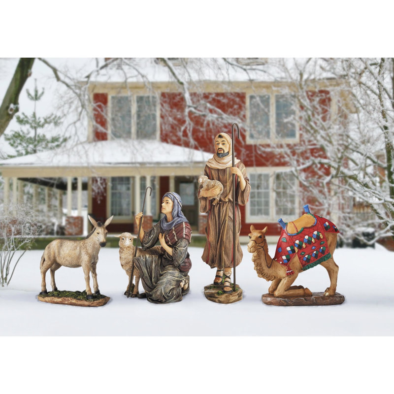 4Pc Shepherds/Animals Outdoor Nativity