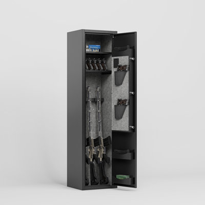 Coffre-fort à 5 fusils pour carabines et pistolets, armoire compacte avec tablette amovible, serrure électronique