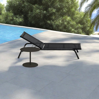 Adjustable Outdoor Lounge Chair Aluminum Frame Outdoor Chaise Lounge Set with Table