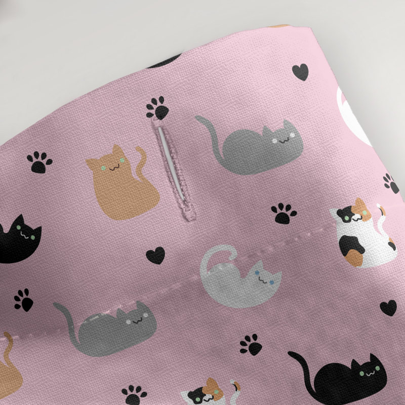 Rideau simple pour chat, Rouge / bleu / rose