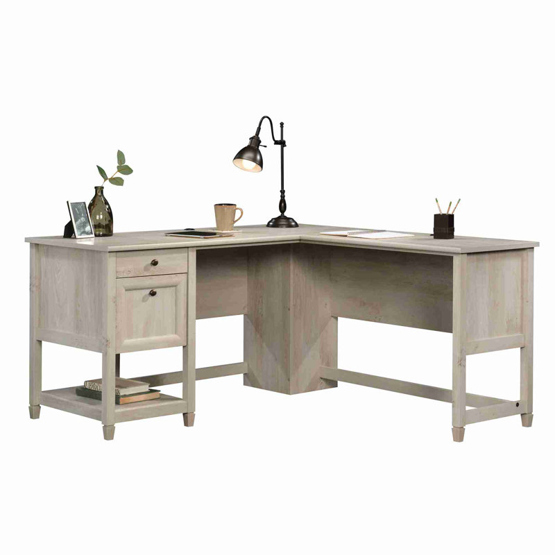 L-Shaped Desk with File Drawers