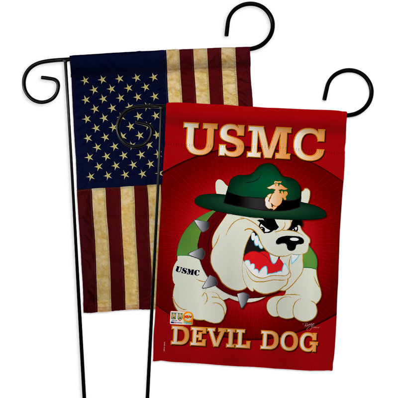 Drapeau de maison / jardin 2 pièces Devil Dog, H 18,5 po x l 13 po