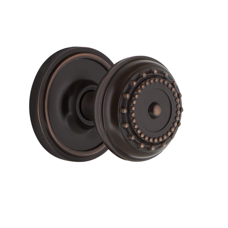 Classic Rosette with Meadows Door Knob, Timeless Bronze, 2-3/8"