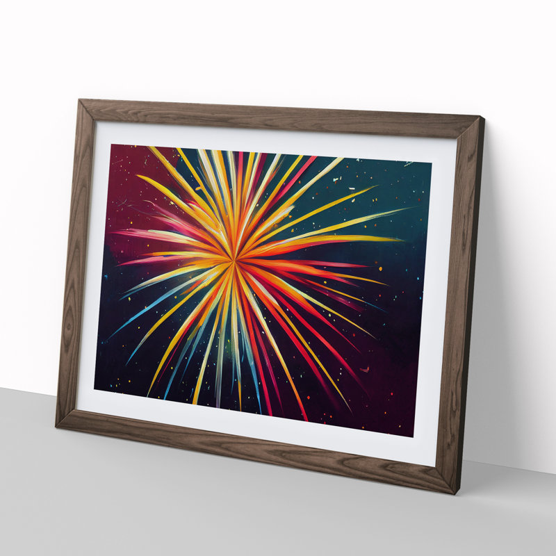 Blooming Fireworks - Framed Print, Walnut, 46cm H x 64cm W x 2cm D