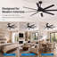Ventilateur de plafond 72 po à 8 pales de 72 po avec lumière DEL à intensité variable et télécommande-131635160-131635162