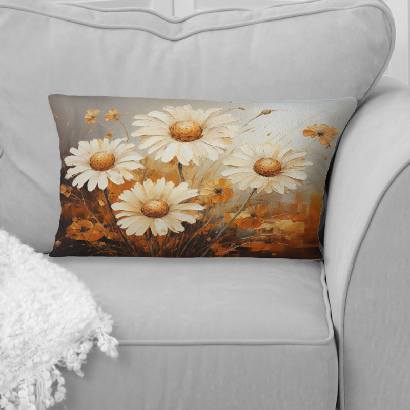 Coussin Daisies Golden Daisies Pointillism II - Daisies