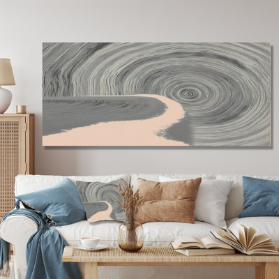 Spiral Gray Rift On Wood Slide - Minimalisme, impressions encadrées, art mural sur toile gris minimaliste