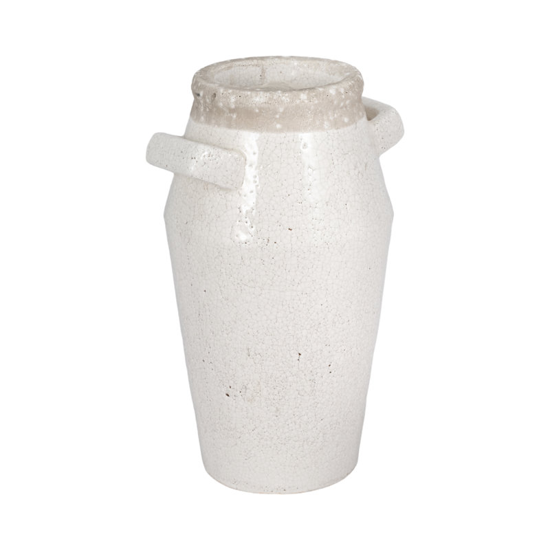 Modern Terracotta Table Vase for Home Decor Accent - Sculptural Tall Flower Vase for Living Room, Shelf, and Entryway Styling