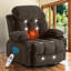Fauteuil inclinable de massage pivotant à 360 ° - Acupression et chauffage à 8 points - Revêtement en velours - Poches de rangement - Contrôle manuel?-594332938