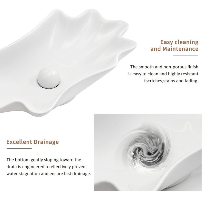 Bathroom Vessel Sink With Shell Shape Design