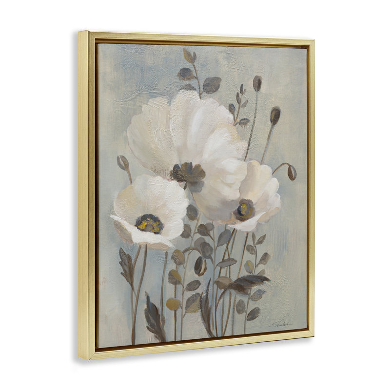 Art mural sur toile flottant avec coquelicots traditionnels traditionnels par Silvia Vassileva, H 31 po x l 25 po