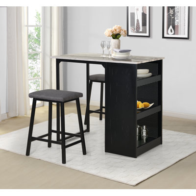 2 - Person Faux Marble Top Four Leg Dining Set