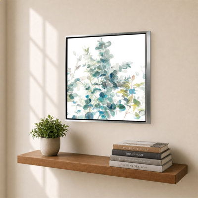 «Eucalyptus I White» par Magnolia Simplicity, gris neutre - impression sur toile