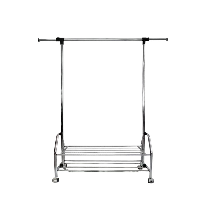 Barre à vêtements extensible en métal chromé