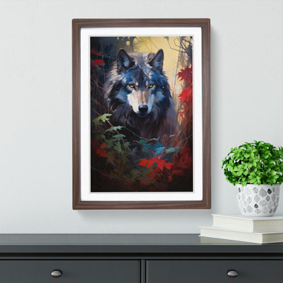 Wolf Hard Edge No.3 - Single Picture Frame Print on Wood