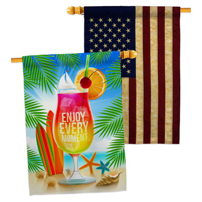 Drapeau de maison en polyester à double face 40 H x 28 W Enjoy Every Moment