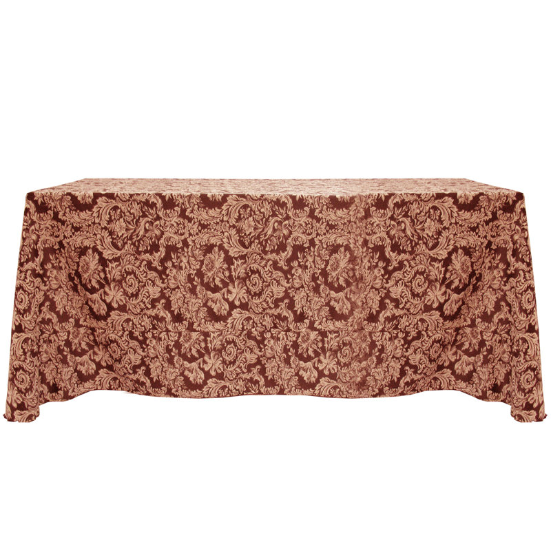 Miranda Solid Color Tablecloth, 156" x 108", Bordeaux, 5