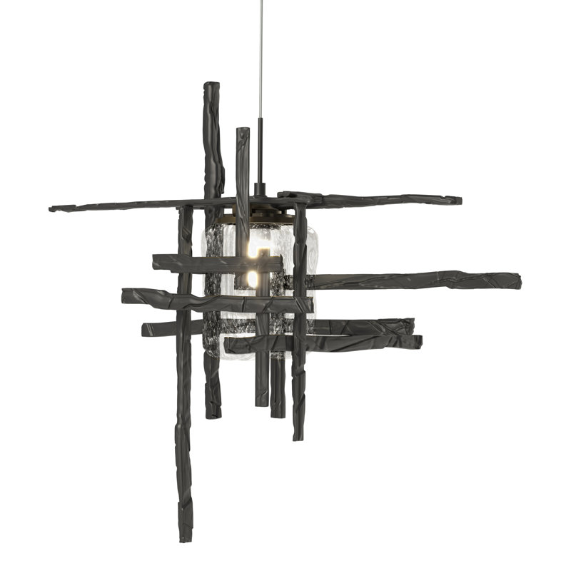 Tura 1 - Light Single Mini Pendant, Sterling, Seeded Clear