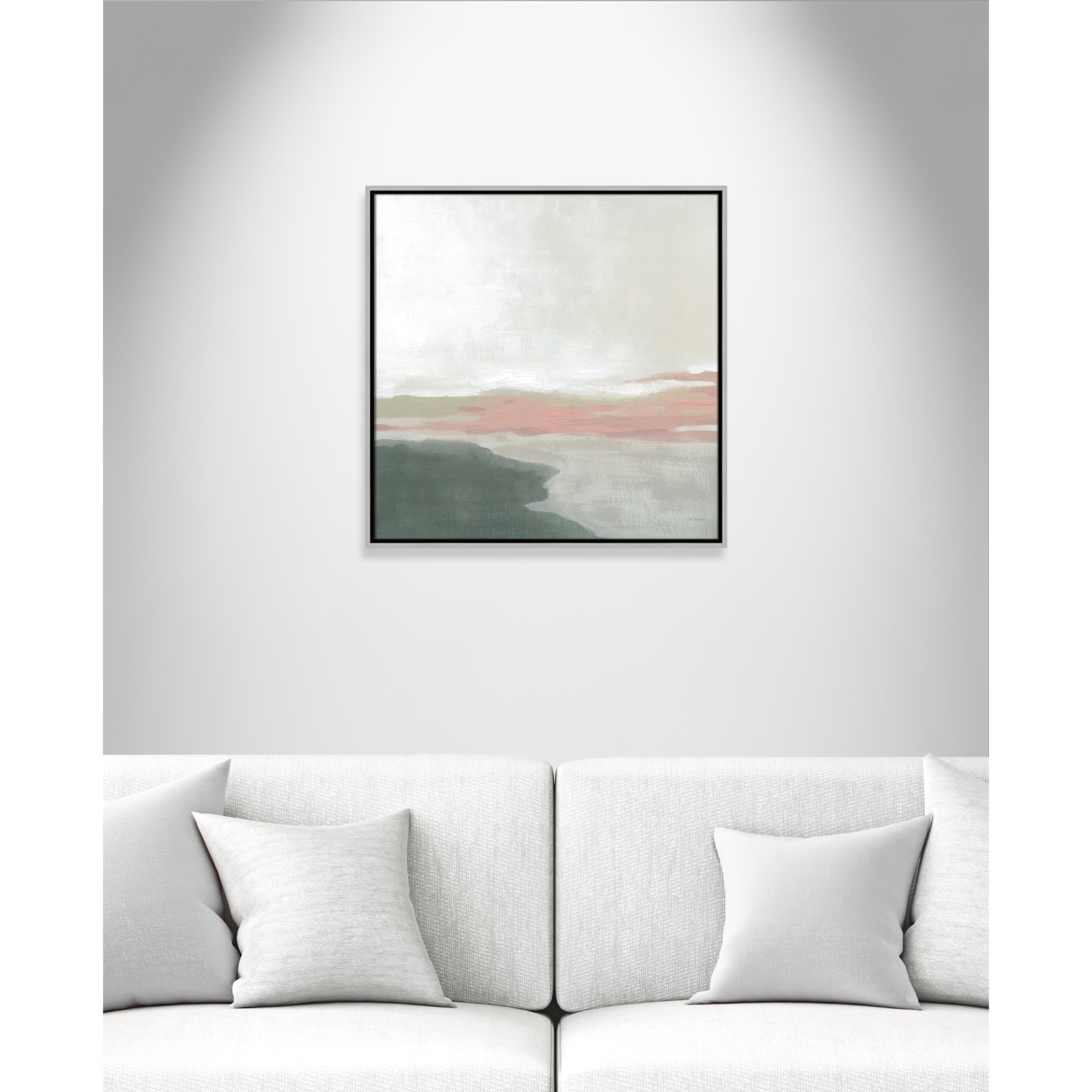 Carley "Still Lake" Painting by Carol Robinson, 25.5" H x 25.5" W x 2" D, Silver