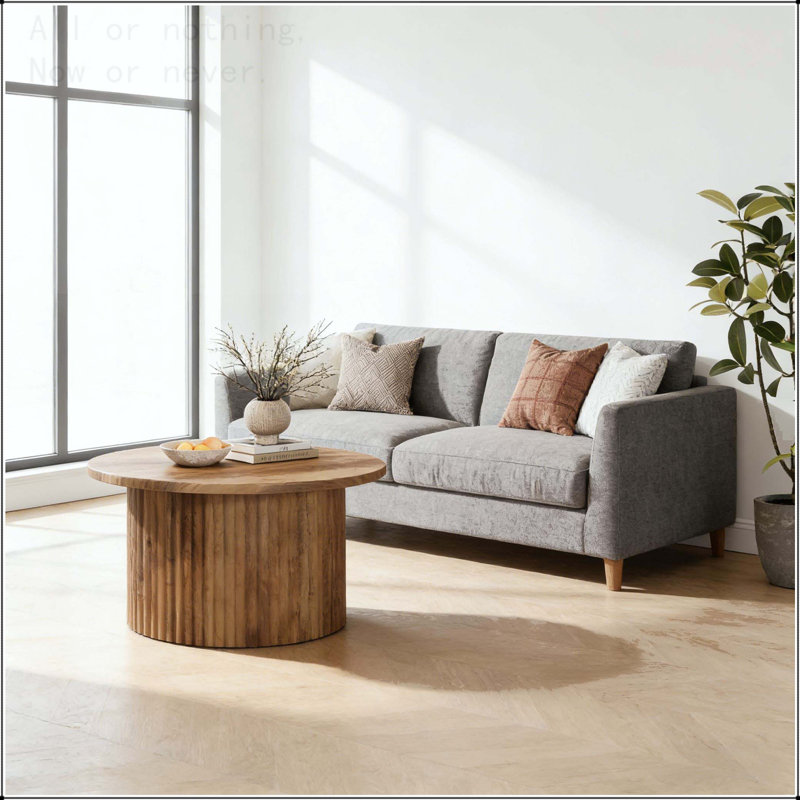 Round Modern Coffee Table with Spacious Surface