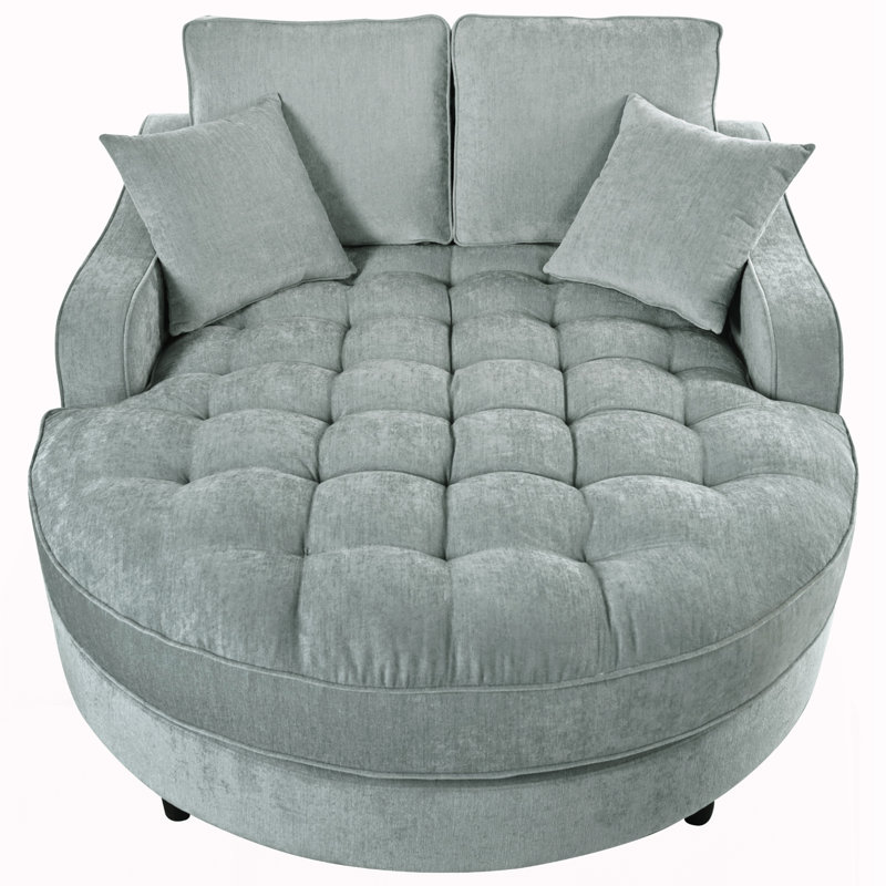 Canapé-lit moderne de 51 po, Chenille bleu-vert