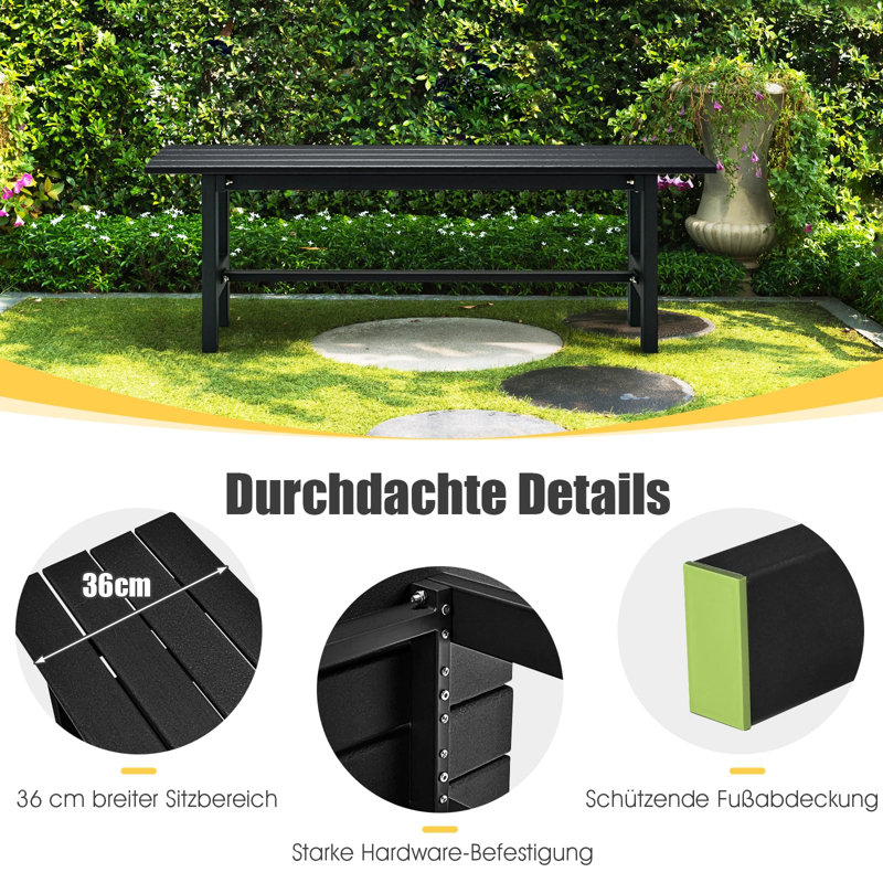 Overlea Outdoor Bench, Black