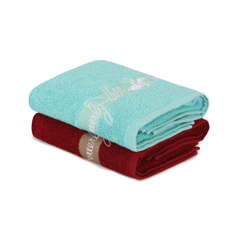 Ensemble de serviettes luxueuses 100% coton, bleu pétrole et rouge bordeaux, 19,7 po x 35,4 po | 450 g / m² pour une absorbance ultime | Lavable à la machine, doux et durable | Parfait pour le spa, la salle de bain et l'utilisation quotidienne