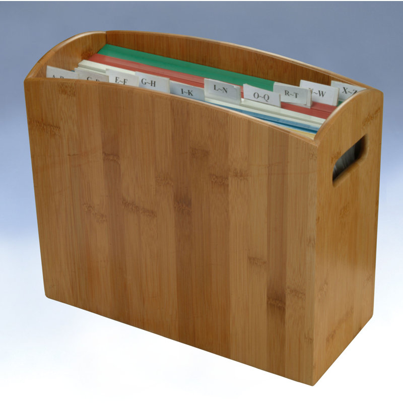 Bamboo Desktop File Box