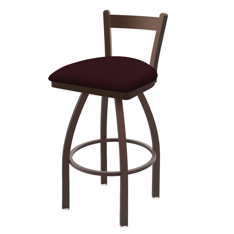 821 Catalina Low Back Swivel Bar Stool, Bronze, Canter Bordeaux, Bar Stool (30" Seat Height)