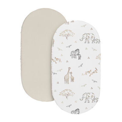 Serengeti Animals 2 Pack Baby Bassinet Fitted Sheets by Sweet Jojo Designs