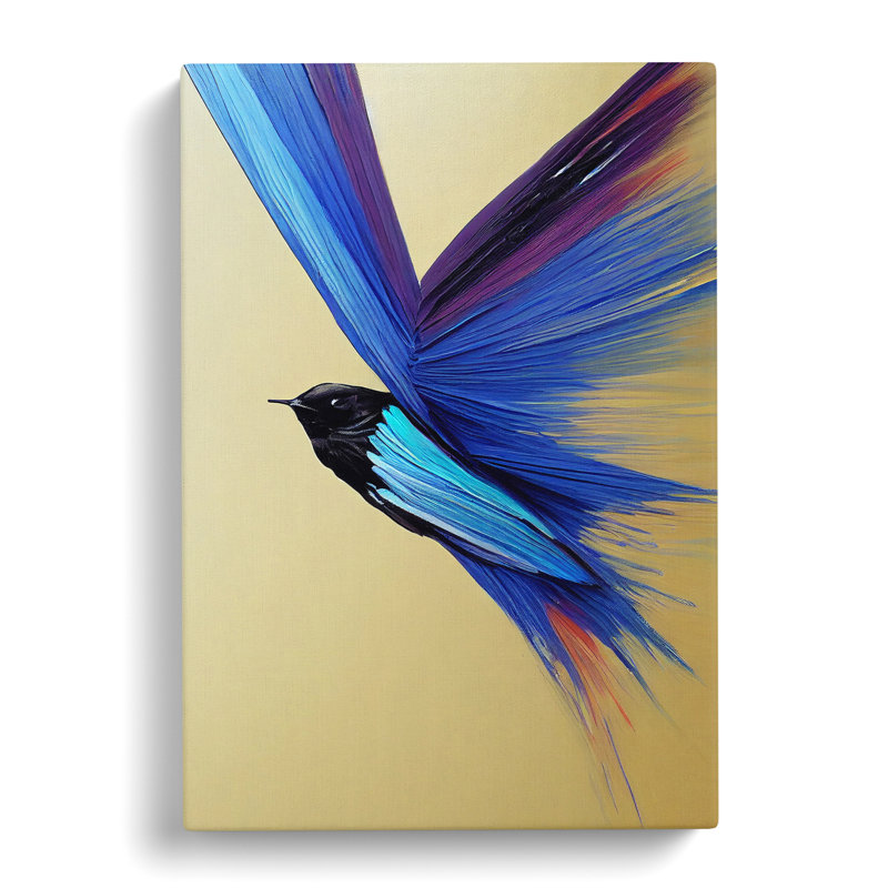 Lilya Swallow Bird Palette Knife - Wrapped Canvas, 76cm H x 50cm W