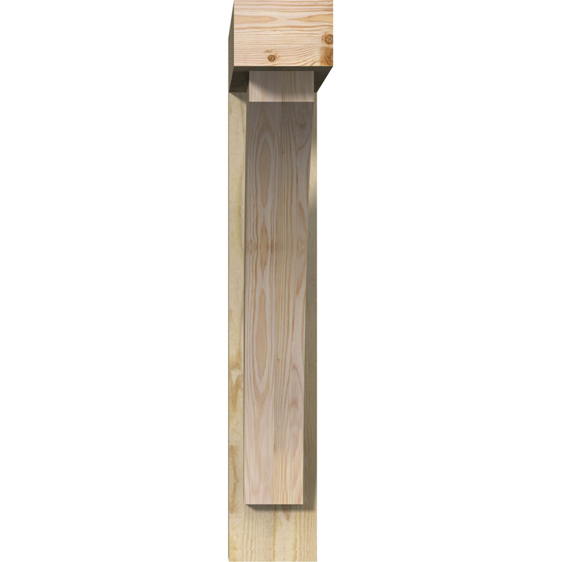 Thorton Block Bracket with Offset Brace, 6"W Douglas Fir (Rough Sawn), 36 x 28