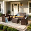 Ensemble de conversation pour patio pour 4 personnes avec coussins-131139741
