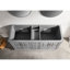 Meuble-lavabo autoportant de 60 po, entièrement assemblé, structure en bois massif, système de fermeture en douceur, marbre d'ingénierie de haute qualité, gris, conception américaine, double assemblage de poids de 282 lb, portes avec