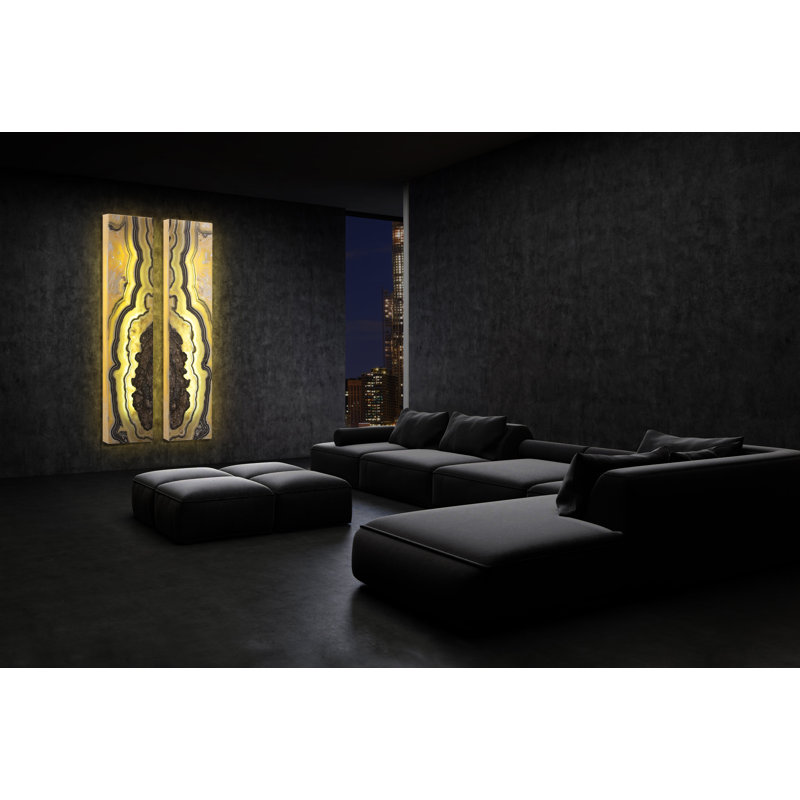 2 - Light Flush Mounted Sconce, Honey