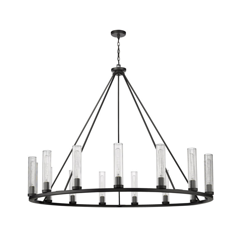 Lorryann 15 - Light Dimmable Wagon Wheel Chandelier, Bronze