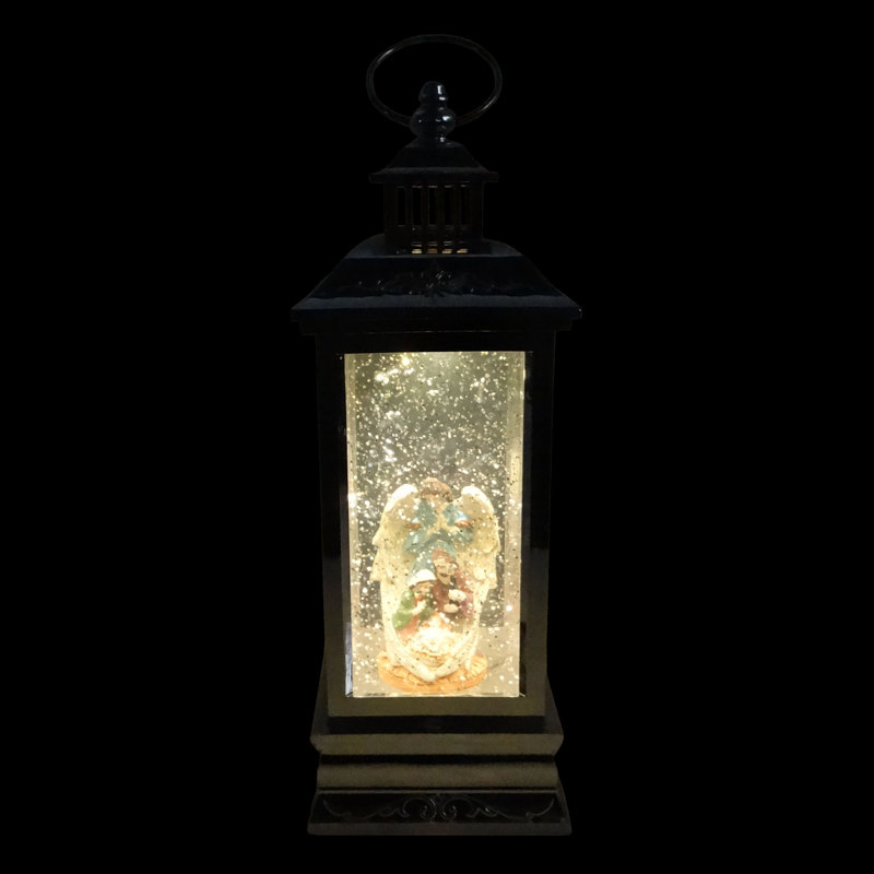 Angel Nativity Snowglobe with LED Light and Music