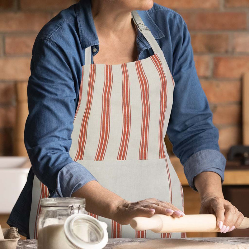 Striped Cotton Bib Apron